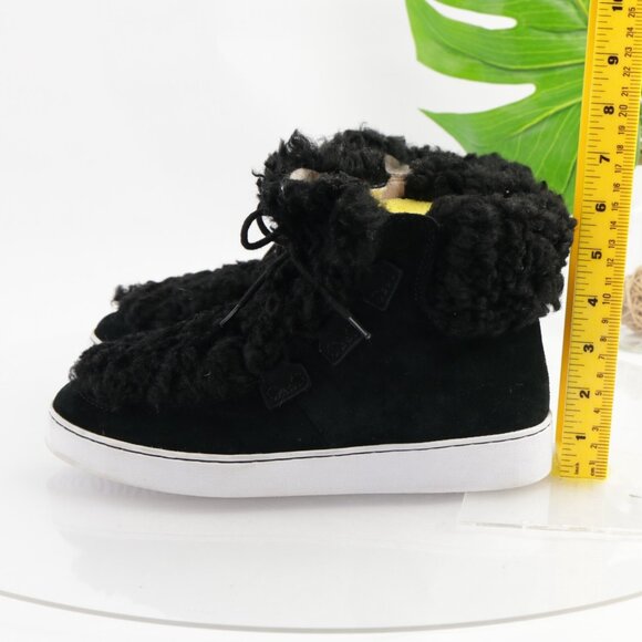 Vionic Womens Oak Boots Size 9 Black Suede Sherpa Lace Up Booties Sneaker Shoes - Picture 5 of 12